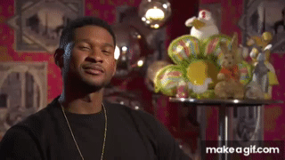 Usher saying Happy Easter Xbox